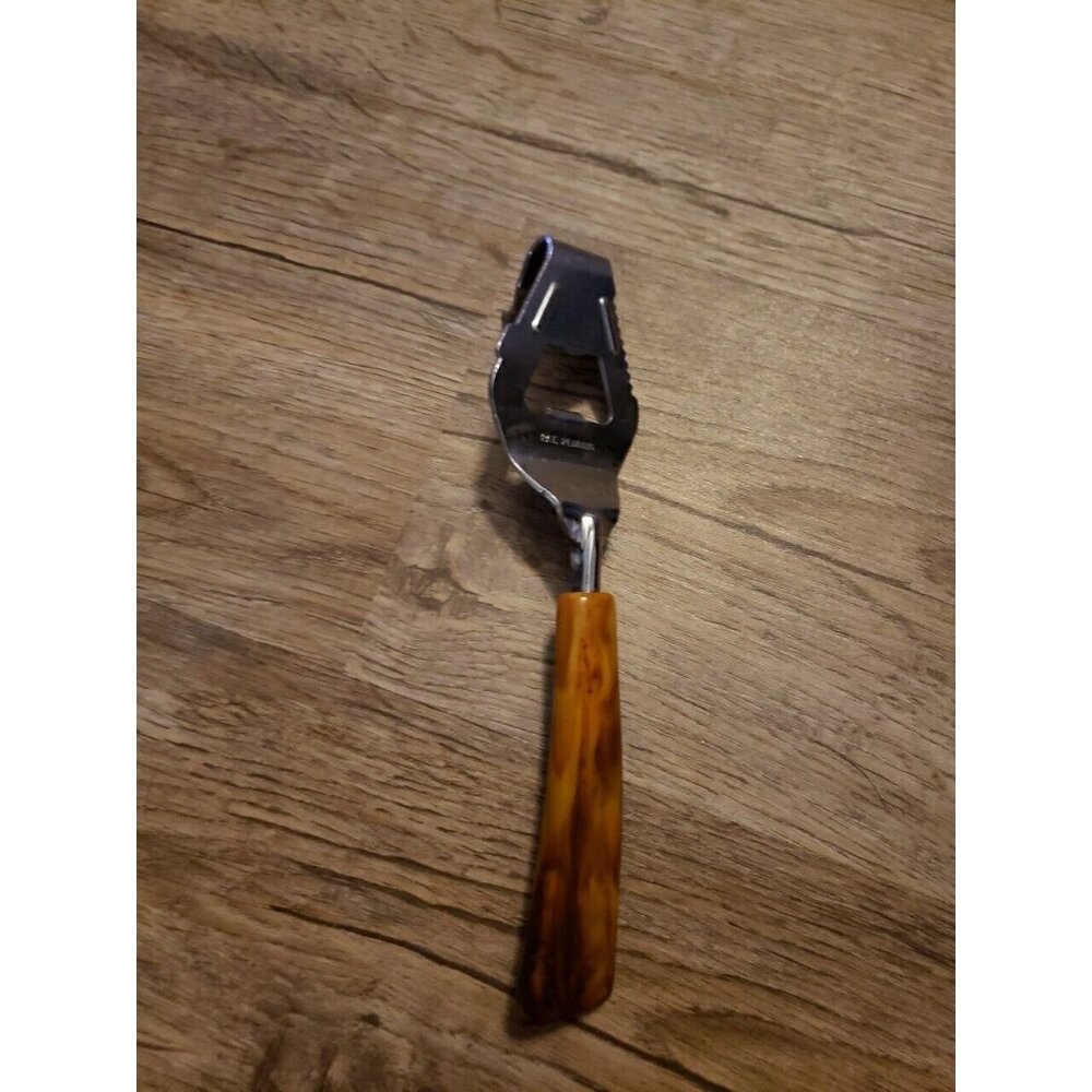 Vtg Mid Century Multi Use Opener Can Bottle Brown Butterscotch Bakelite Handle - Picture 2 of 7